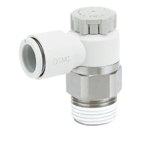 Regulador de caudal en codo 1/4Npt x 6mm