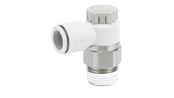 Regulador de caudal en codo 1/4Npt x 6mm